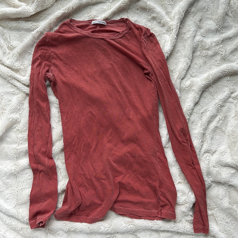 James Perse Rust Long Sleeve Tee